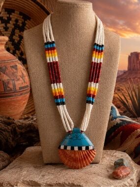 Santo Domingo Spiny Oyster Heishi Necklace
